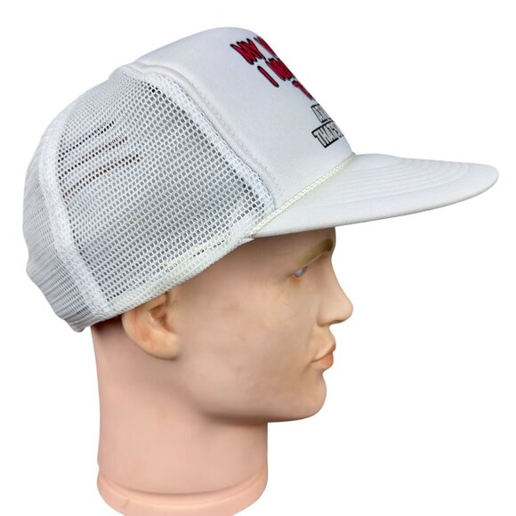MY WIFE SAYS I NEVER LISTEN TO HER WHITE MESH Snapback TRUCKER HAT By Nissun - Picture 3 of 12